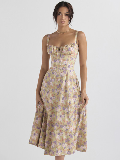 Avrilyaan Flower Print Seksikas kleit naistele Elegantne õlgadeta kleidid seljataga Bodycon suvekleit Vestidos