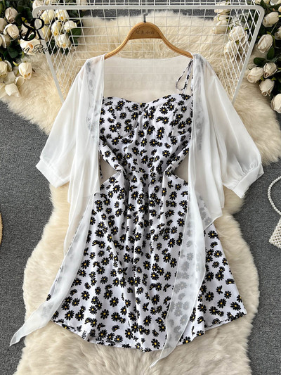 SINGREINY ziedu apdruka, divdaļīga sieviešu kleita 2022. gada vasara