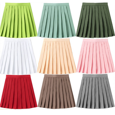 Candy Krāsa sieviešu kroku svārki XS- 5XL JK Summer Japan Preppy Girls Dance Black Mini svārki Rāvējslēdzējs Faldas Mujer