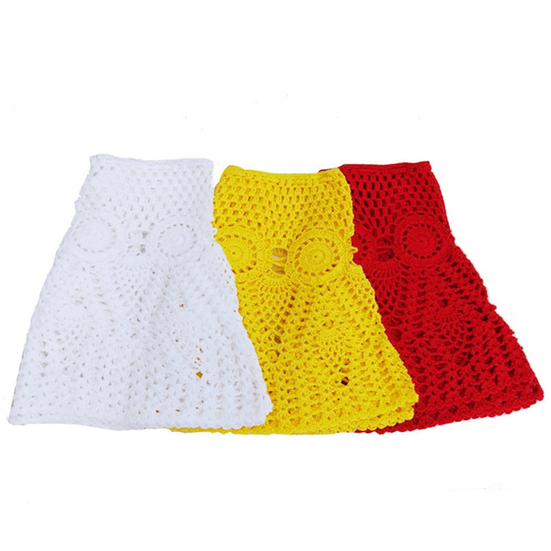 Konfekšu krāsa, rokām darināti kokvilnas trikotāžas, tamborēti mini svārki sievietēm vasaras dobi, ar augstu vidukli pludmales svārki balti 2020. gada