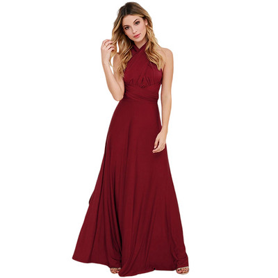 Ljetna, seksi duga haljina 2023. višesmjerne kabrioletske maksi crvene haljine za djeveruše s omotom bez naramenica Vestidos s izdubljenim zavojima za zabave