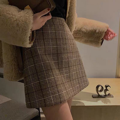 Γυναικείες καρό λεπτές κορεάτικες φούστες Casual All-match Ψηλόμεση Mujer Άνοιξη-φθινόπωρο Άνετο Φοιτητικό Club Γυναικείο Harajuku