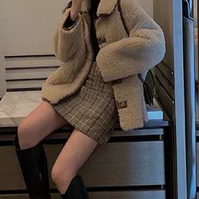 Γυναικείες καρό λεπτές κορεάτικες φούστες Casual All-match Ψηλόμεση Mujer Άνοιξη-φθινόπωρο Άνετο Φοιτητικό Club Γυναικείο Harajuku
