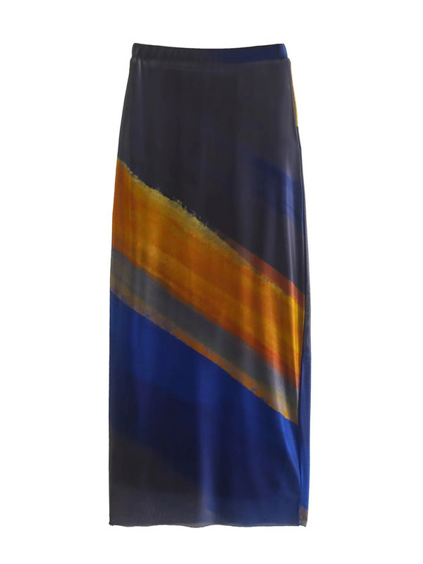 TRAF nyomott tüll hosszú szoknya női magas derekú hálós szoknya női vintage midi Y2k szoknya női 2022 utcai ruházat ünnepi ruhák