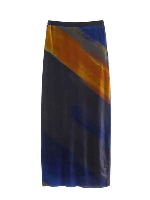 TRAF nyomott tüll hosszú szoknya női magas derekú hálós szoknya női vintage midi Y2k szoknya női 2022 utcai ruházat ünnepi ruhák