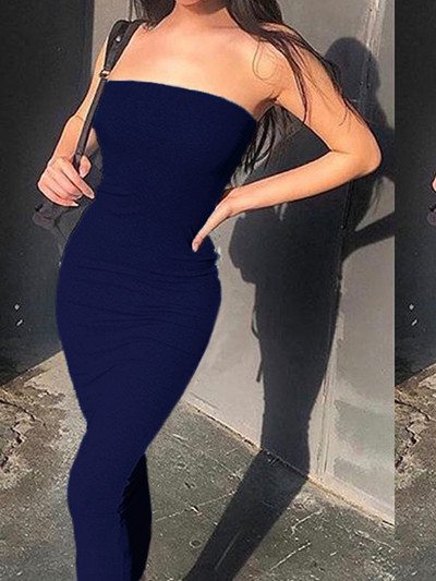 Forefair Seksi ženske duge haljine bez naramenica 2022. Ljetne modne ženske bijele crno-crvene tuba haljine za zabave