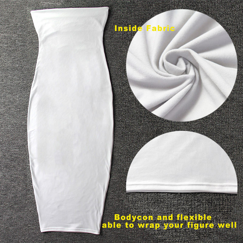 Forefair Seksi ženske duge haljine bez naramenica 2022. Ljetne modne ženske bijele crno-crvene tuba haljine za zabave