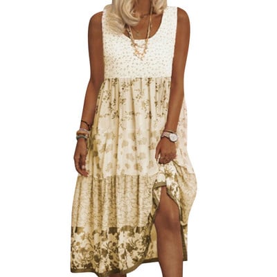 Női virágos mellény ruha varrás alkalmi nyomtatás kontraszt rózsaszín virágok női ruhák kis friss nyári női ruha