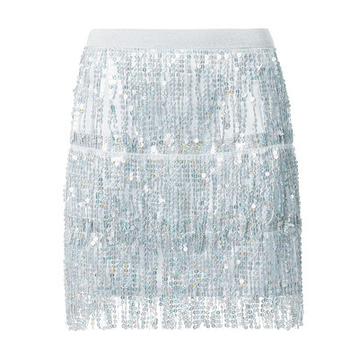 Ženska suknja sa šljokicama i resama Sjajna mini suknja s elastičnim strukom Mini suknja za plesnu rave zabavu crna/srebrna/zlatna/crvena