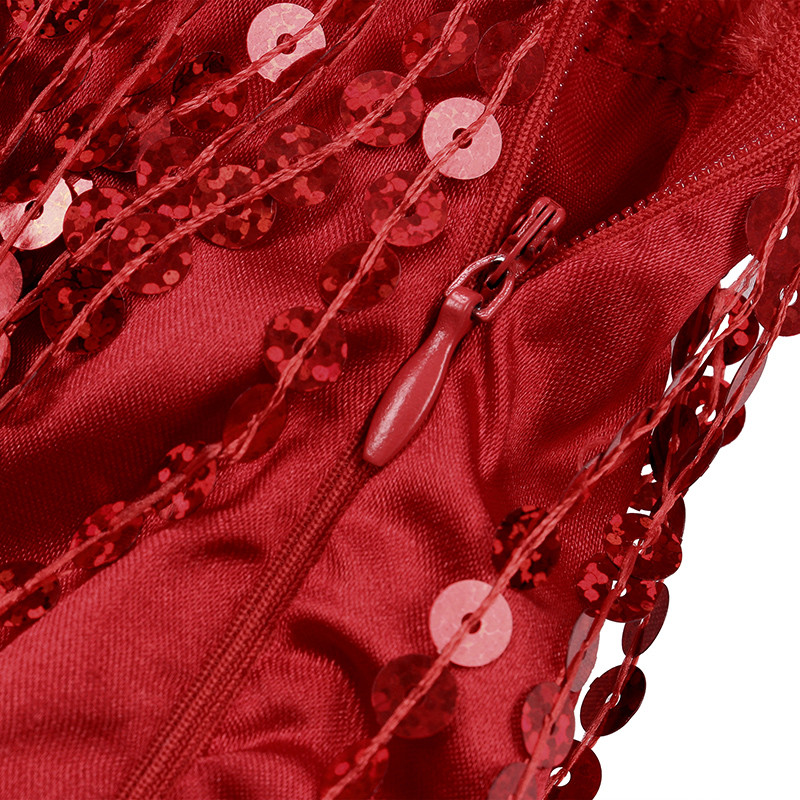 Ženska suknja sa šljokicama i resama Sjajna mini suknja s elastičnim strukom Mini suknja za plesnu rave zabavu crna/srebrna/zlatna/crvena