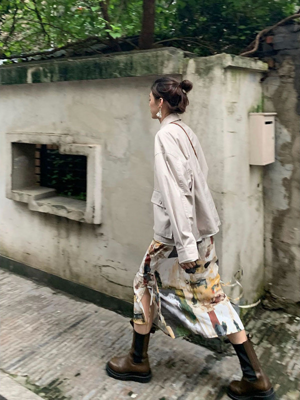 Kaklasaites krāsas eļļas krāsošanas svārki sievietēm, taisni, sadalīti gari svārki Harajuku japāņu Y2k ielas apģērbs, gotikas Faldas Largas Mujer 2023