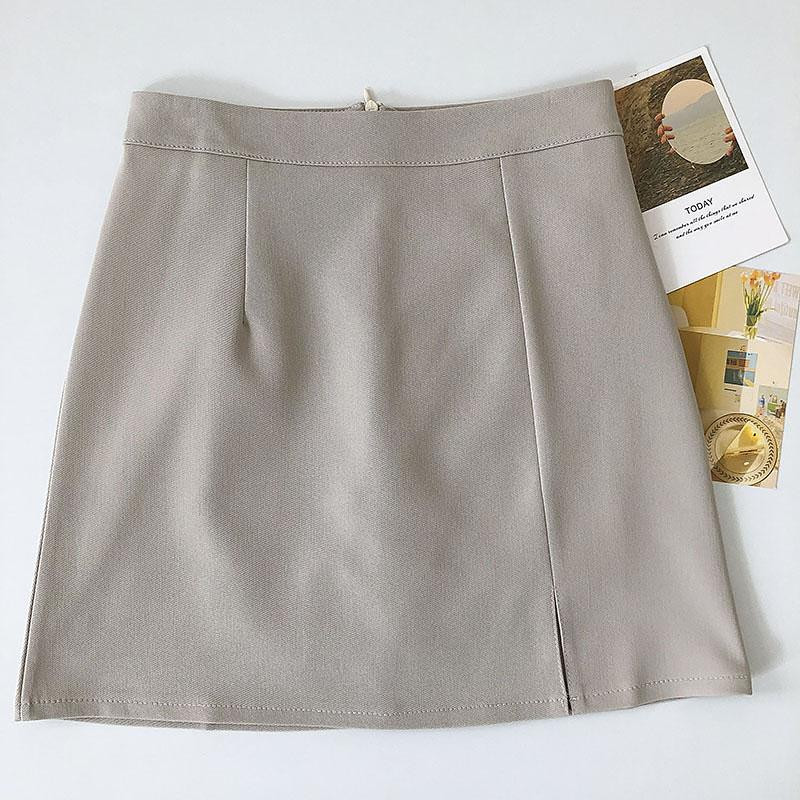 S-3XL svārki sievietēm A-line Solid Summer Office Sieviešu korejiešu modes ikdienišķs stils Visi atbilst pamata ikdienas piedāvājums Vienkāršs populārs