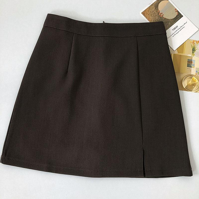 S-3XL svārki sievietēm A-line Solid Summer Office Sieviešu korejiešu modes ikdienišķs stils Visi atbilst pamata ikdienas piedāvājums Vienkāršs populārs