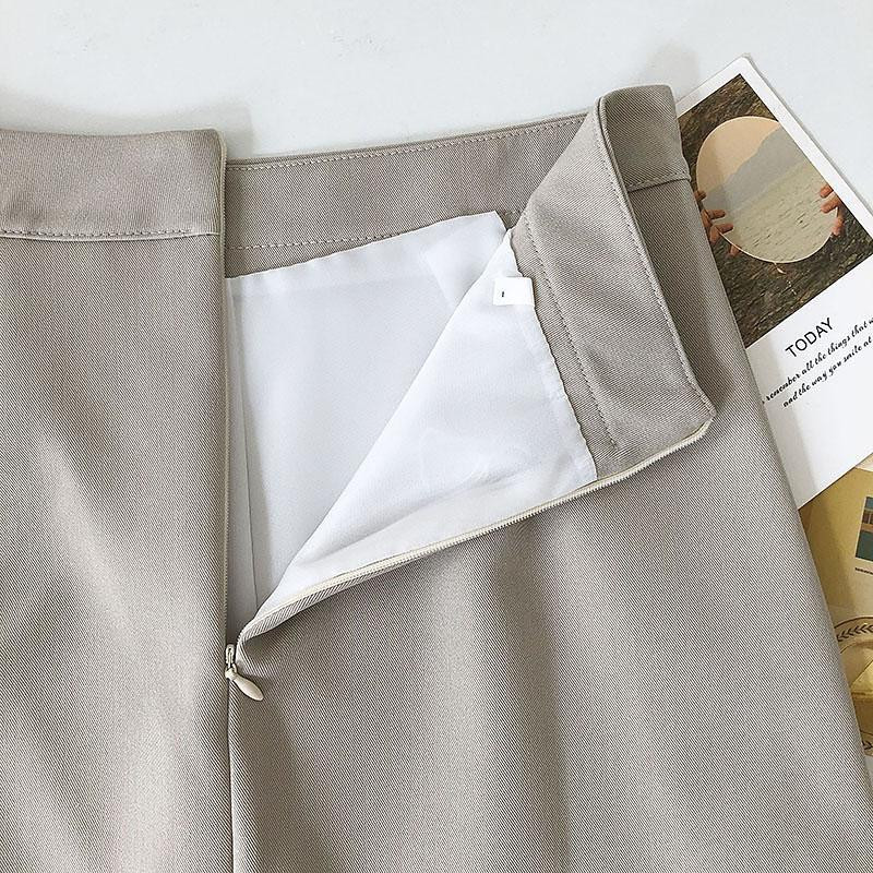 S-3XL svārki sievietēm A-line Solid Summer Office Sieviešu korejiešu modes ikdienišķs stils Visi atbilst pamata ikdienas piedāvājums Vienkāršs populārs