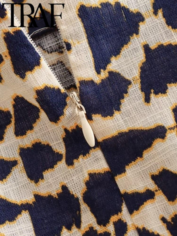 TRAF Summer Vintage Printed Femei Mini Fusta Cu ciucuri Tivul A-Line Fermoar Spate Talie Inalta Femeie Wrap Legata Fusta Laterala 2023