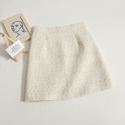 2023-as tweed rövid szoknyák y2k őszi és téli szoknyák, női magas derekú, tömör vintage mini Skrits A-vonalú ruházat