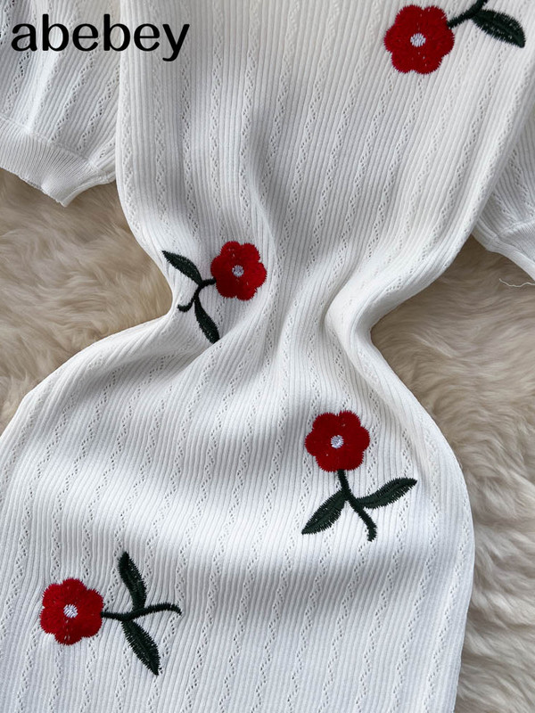 Tamborētas kleitas adītas izgrieztas kleitas Jurk Dames pludmales kleitas sievietēm 2023. gada īsām piedurknēm sieviešu kleita Vestidos Mujer Maxi gara kleita