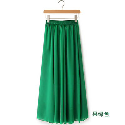 Ženske duge suknje od šifona za ljeto 2022. Suknje A-kroja Ženske elastične maksi suknje visokog struka Elegantne jednobojne suknje Femme Streetwear