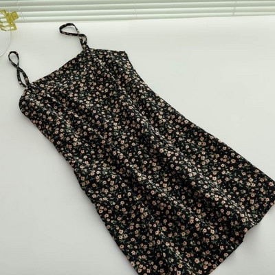 Sieviešu kleita bez piedurknēm, neliela vasaras, slaida, seksīga 3 krāsu, ziedu, retro stila sieviešu ielu apģērbi.