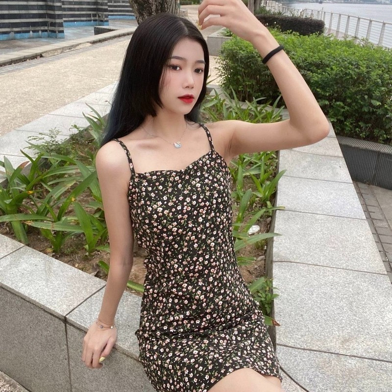 Sieviešu kleita bez piedurknēm, neliela vasaras, slaida, seksīga 3 krāsu, ziedu, retro stila sieviešu ielu apģērbi.