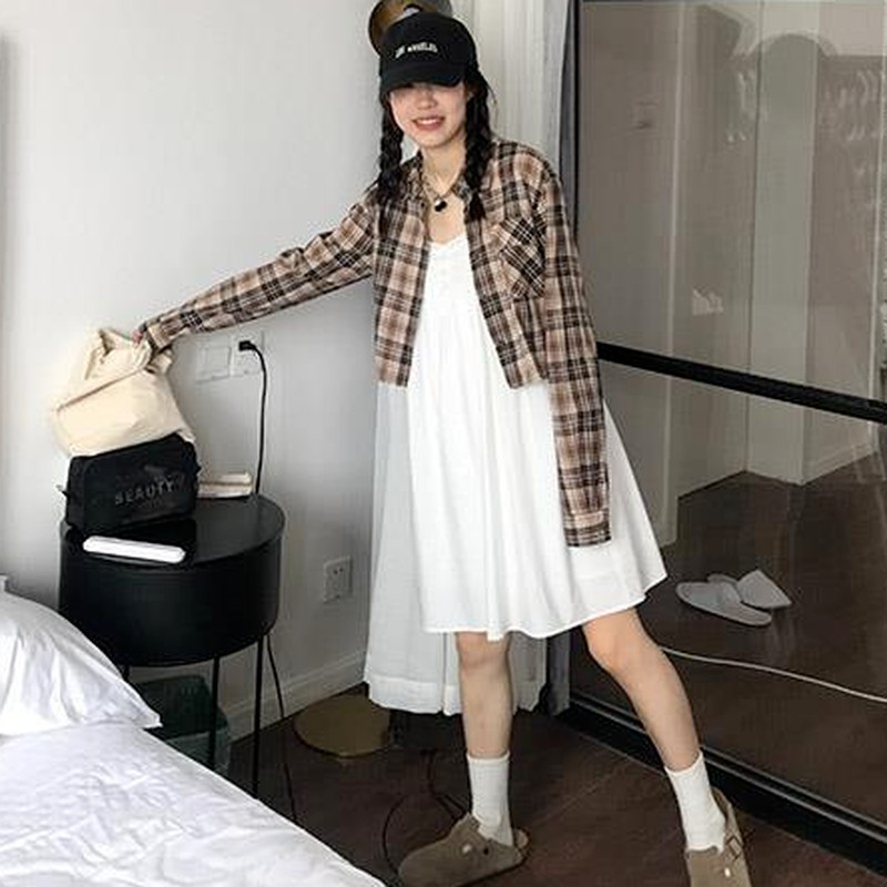 Kleita bez piedurknēm Sievietēm Solids Preppy Beach Holiday Saldas Mežģīnes Korejiešu Stils Vispārpiemērots Vasaras Dizains Mode Jauna A-line Hot Female