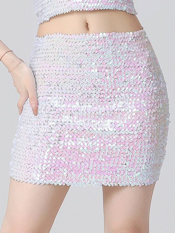 Női flitteres szoknya Csillogó, rugalmas Bodycon miniszoknyák Night Out Party Club viselet térd feletti ceruzaszoknya