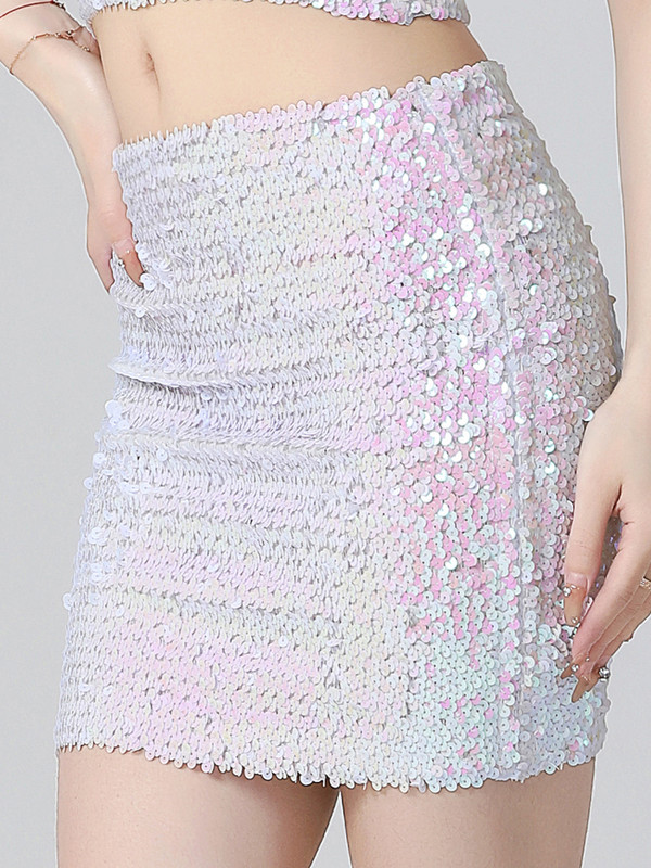 Női flitteres szoknya Csillogó, rugalmas Bodycon miniszoknyák Night Out Party Club viselet térd feletti ceruzaszoknya