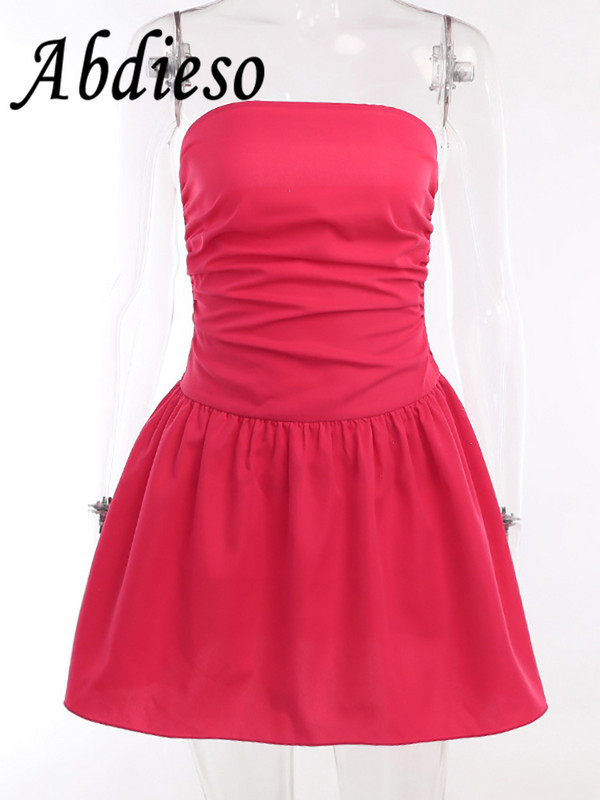 Abdieso 2023 pánt nélküli mini nyári alkalmi parti ruhák női strandruhák fehér divatos elegáns, ujjatlan rövid ruha