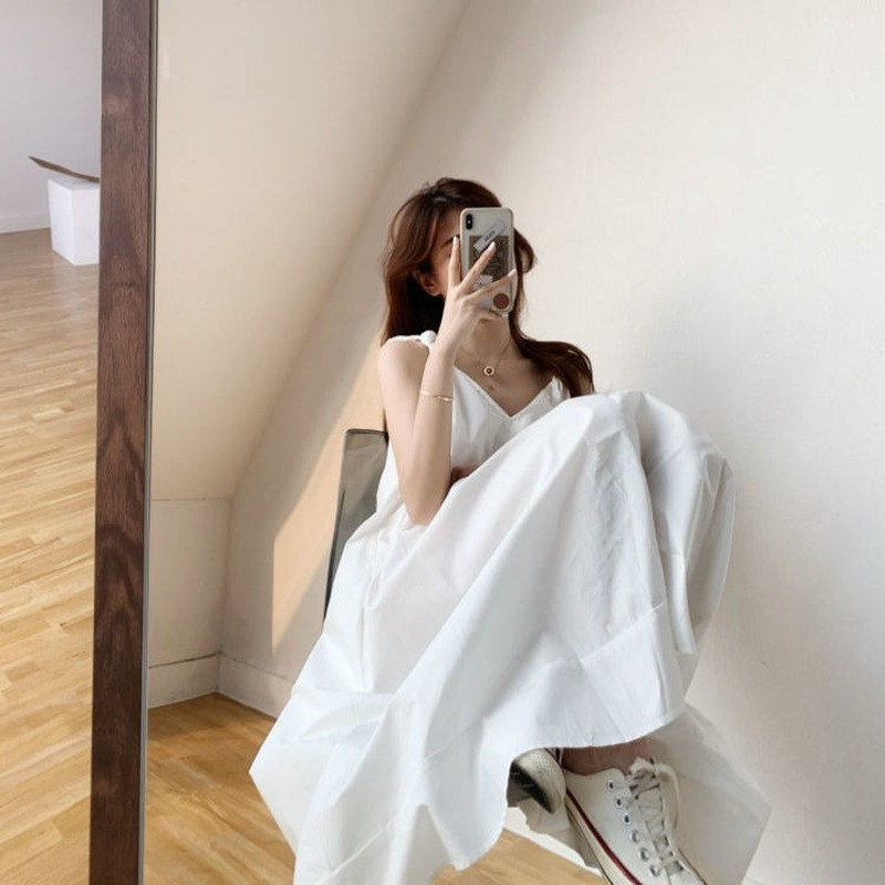 Sieviešu kleita, vasaras mode, vienkāršā, vienkāršā temperamenta Vestido brīvā laika pavadīšana brīvdienām korejiešu stilā, brīva, sieviete bez piedurknēm