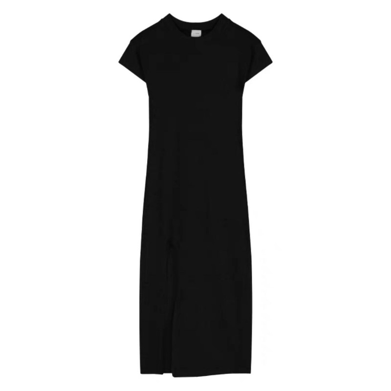 Haljina s prorezom sa strane Žene do sredine lista Jednostavna ležerna korejska modna seksi Ljetna asimetrična ulična odjeća za studentice Vestido