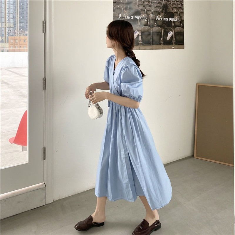 Rochie cu mânecă scurtă Femei Populare Încântătoare Elegantă Moda drăguță Îmbrăcăminte de vară Stil francez Nou Sosire Îmbrăcăminte de stradă Se potrivește pentru timpul liber