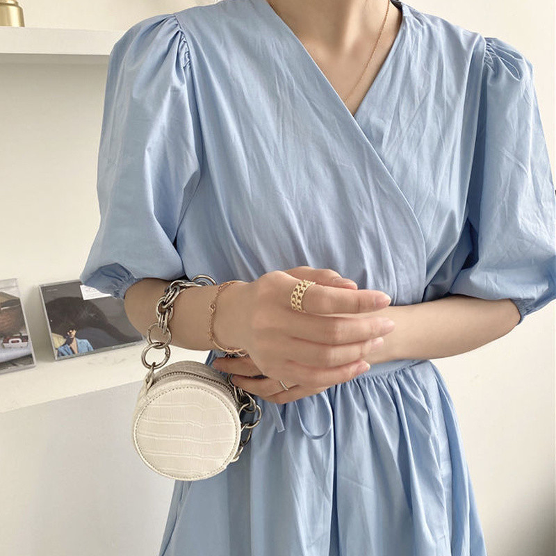 Rochie cu mânecă scurtă Femei Populare Încântătoare Elegantă Moda drăguță Îmbrăcăminte de vară Stil francez Nou Sosire Îmbrăcăminte de stradă Se potrivește pentru timpul liber