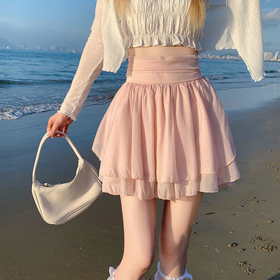 Tīkla svārki Sievietēm Mini Eleganti Saldi Meitenes Jauki Augsts Viduklis Vasaras Mode Korejiešu Dizains Y2k Apģērbi Sievietēm Brīvais laiks Vintage Jauns