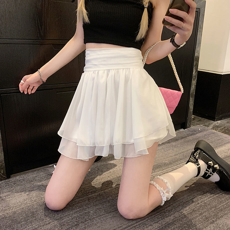 Tīkla svārki Sievietēm Mini Eleganti Saldi Meitenes Jauki Augsts Viduklis Vasaras Mode Korejiešu Dizains Y2k Apģērbi Sievietēm Brīvais laiks Vintage Jauns