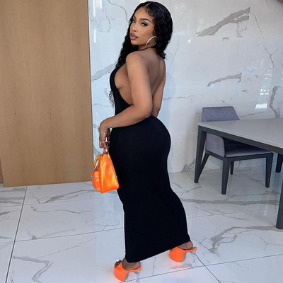 Simenual, hát nélküli, szűk testhez kötött női, kötőfékes maxi ruhák 2021. nyárra, alapvető, egyszerű túraruházat, ujjatlan, vékony ruha új