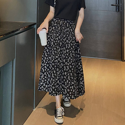 Szoknyák Női Nyári Gyengéd Új divat Elegáns Puha Virágos Szabadidő Napi Minden meccs Vintage Egyszerű Koreai Stílus Elegáns Édes Hölgy