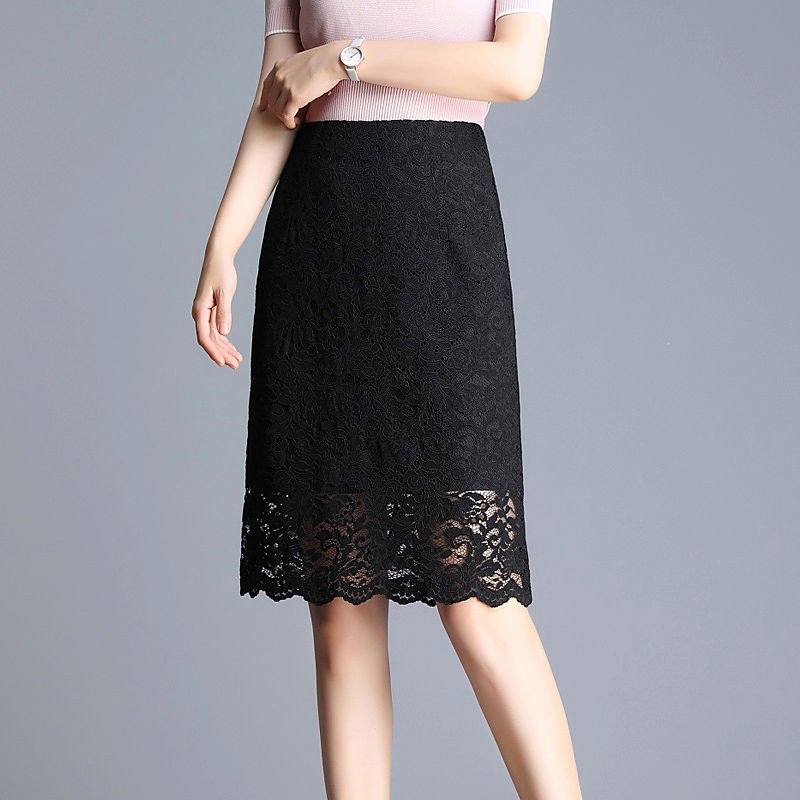 Vintage suknja s kukom od čipke i cvijeta, šuplja torba Ljetna moda 2023. Elegantne uredske dame Suknje do koljena za svako putovanje s visokim strukom