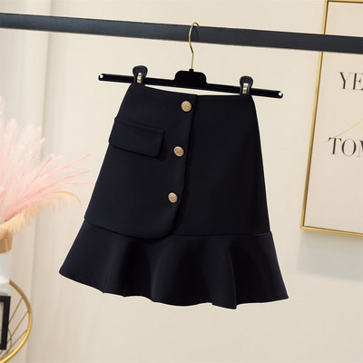 Szoknyák Női Nyári Fodrok Design A-vonalú Solid Empire Streetwear Egyszerű, 3 színű, All-match Basic Mini Юбка Женская Chic Női