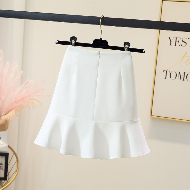Szoknyák Női Nyári Fodrok Design A-vonalú Solid Empire Streetwear Egyszerű, 3 színű, All-match Basic Mini Юбка Женская Chic Női