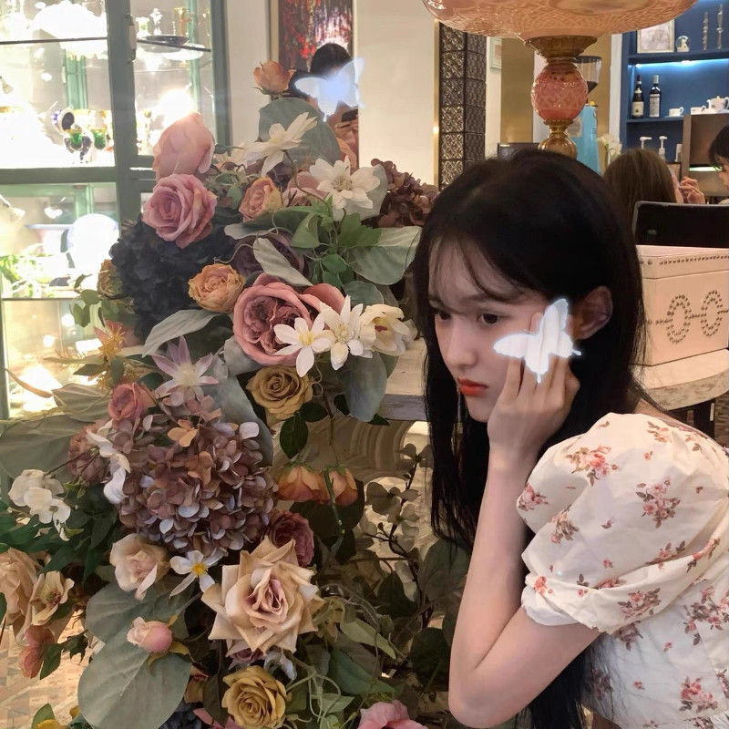 Kleitas Sievietēm Šika Aprikožu Salda ziedu Vasaras kvadrātveida Apkakle ar īsām piedurknēm Sieviešu Elpojoša Jauki Vienkārša Brīvā laika krāsa Krāsaina Slaida