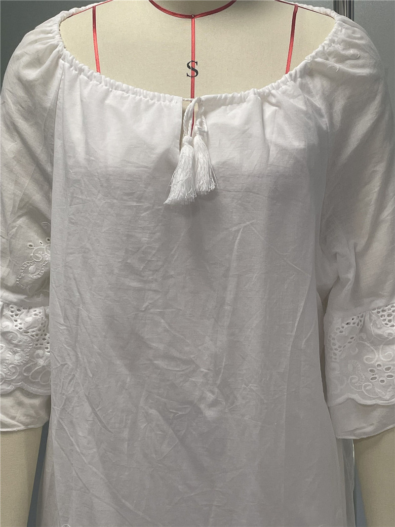 Balta mini kleita Sieviešu Boho pludmales kleita Sieviešu vasaras mežģīņu kleita Sieviešu brīva, eleganta mežģīņu kleita Vestido Mujer