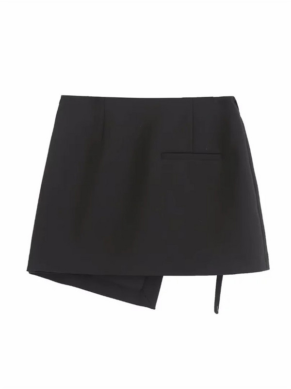 TRAF crna kargo suknja Ženske kratke suknje visokog struka Ženske modne asimetrične kratke suknje 2023. za žene Y2k Streetwear mini suknje