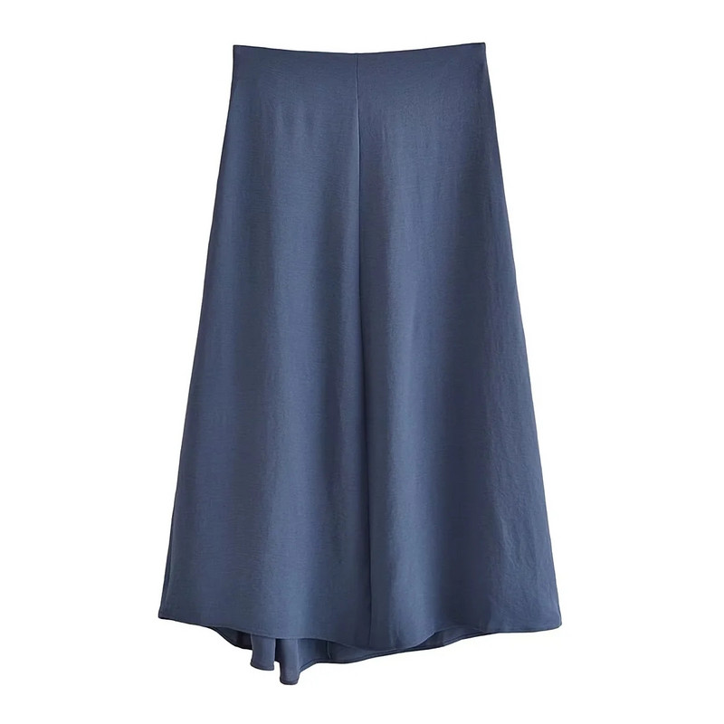 TRAF Blue Midi svārki Sieviešu svārki ar augstu vidukli un gari svārki sievietēm Mode 2023 Sieviešu stilīgi svārki eleganti un eleganti sieviešu svārki