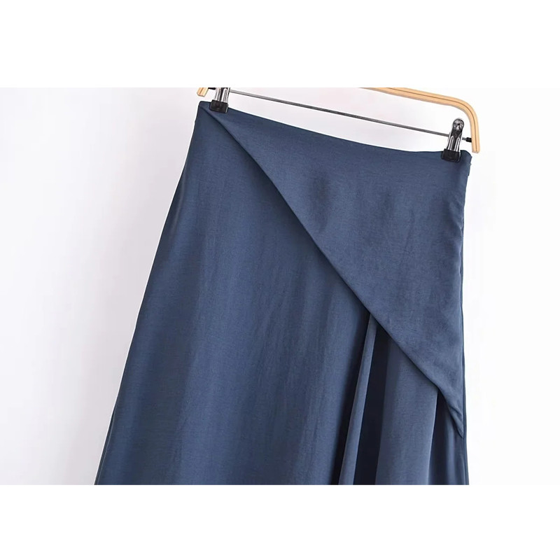 TRAF Blue Midi svārki Sieviešu svārki ar augstu vidukli un gari svārki sievietēm Mode 2023 Sieviešu stilīgi svārki eleganti un eleganti sieviešu svārki