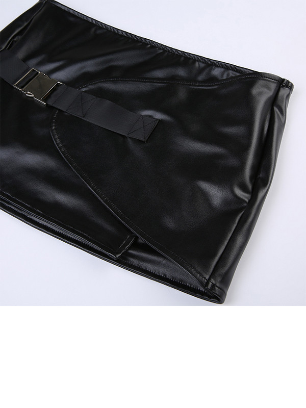 IAMSURE Sexy Solid Super Mini svārki ar zemu jostasvietu Y2K Slim Pu ādas taisni svārki sievietēm 2023 Vasaras modes sieviešu ielas apģērbs