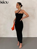 Kliou asimetriska kodolīga viengabalaina kleita sievietēm Eleganta no pleciem bez atzveltnēm, izliekts, šaurs halāts, sieviešu vakara apģērbs