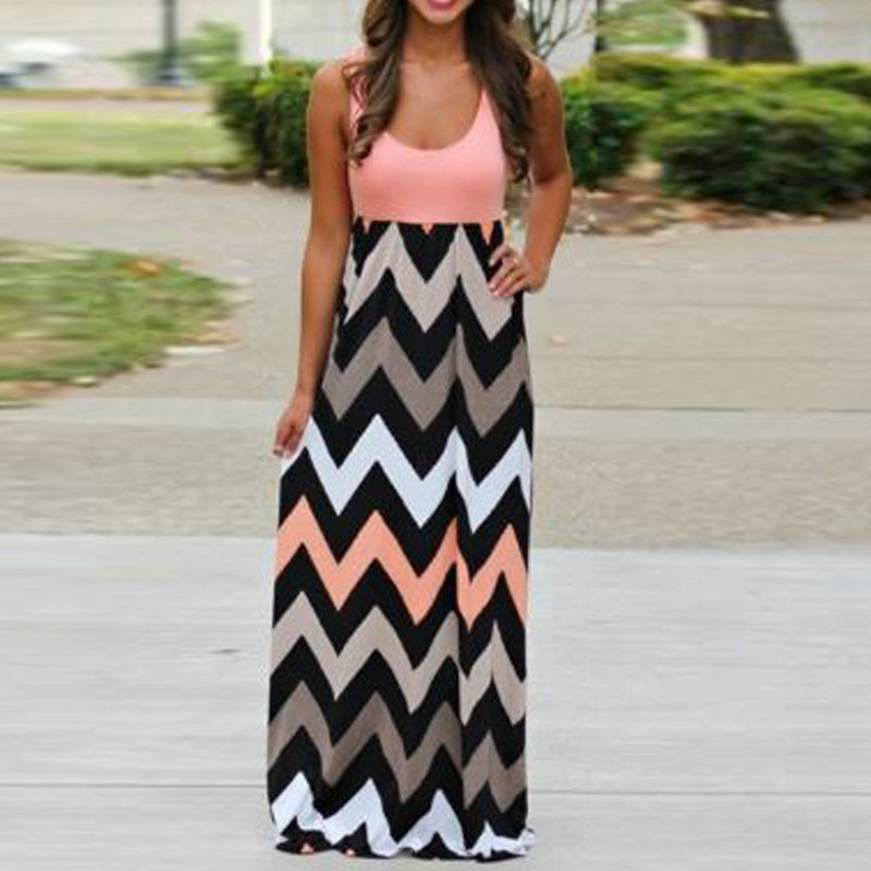 Jaunums Sieviešu kleitās 2022 Liela izmēra svītraina gara Boho kleita Lady Beach Summer Sundrss Maxi kleita Liela izmēra halāts femme été