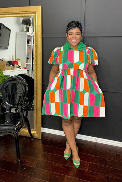 CM.YAYA Ženska puf haljina s kratkim rukavima i visokim strukom s printom, velika zaokretna haljina do koljena 2023. Chic Vestidos Seksi klupske haljine za zabave