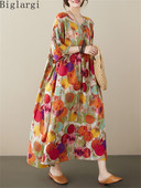 Liela izmēra vasaras sieviešu ikdienas brīva punktveida kleita Korejas jauna sieviešu kleita, liela izmēra A-lina pulovera garās kleitas