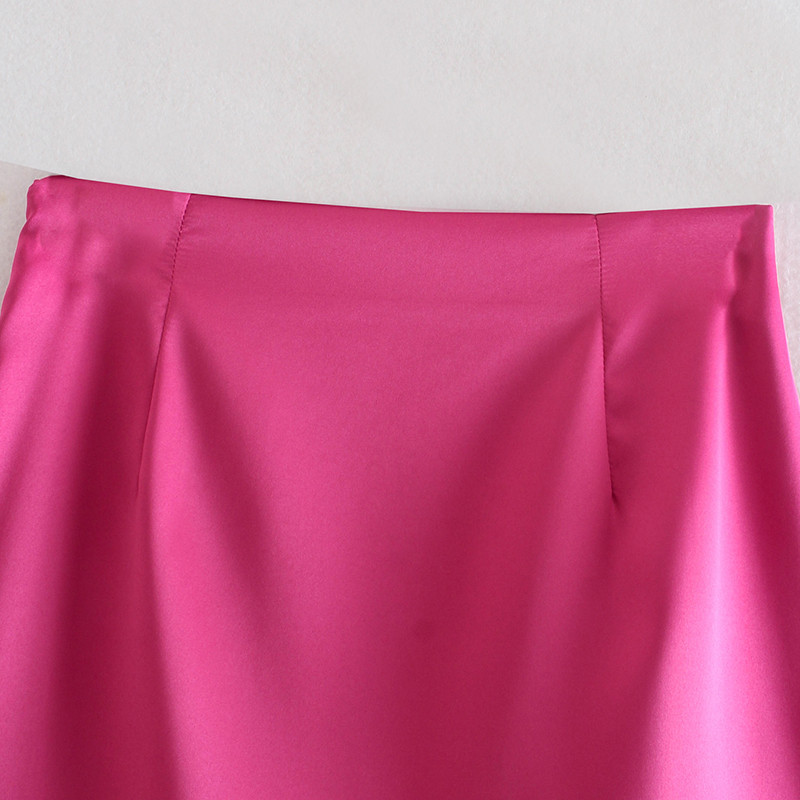 KONDALA Za Chic rózsaszín szexi mini szoknyák női selyem egyenes magas derekú utcai ruházat szoknyák divat 2021 Fladas Mujer